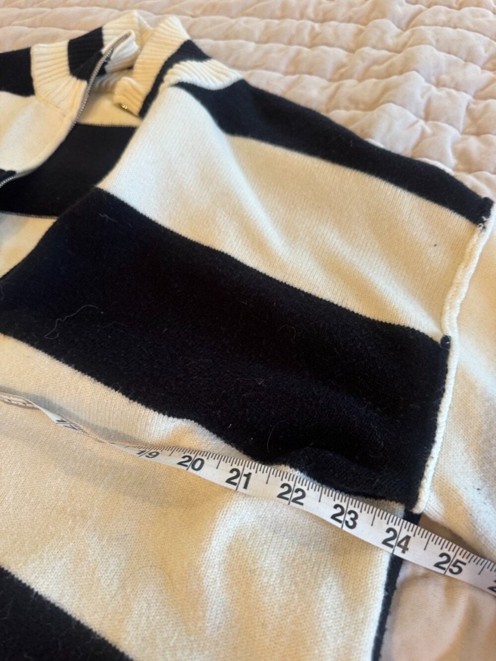 KGGT Oversized Color Block Striped Quarter Zip Sweater Y2K - Picture 4 of 5